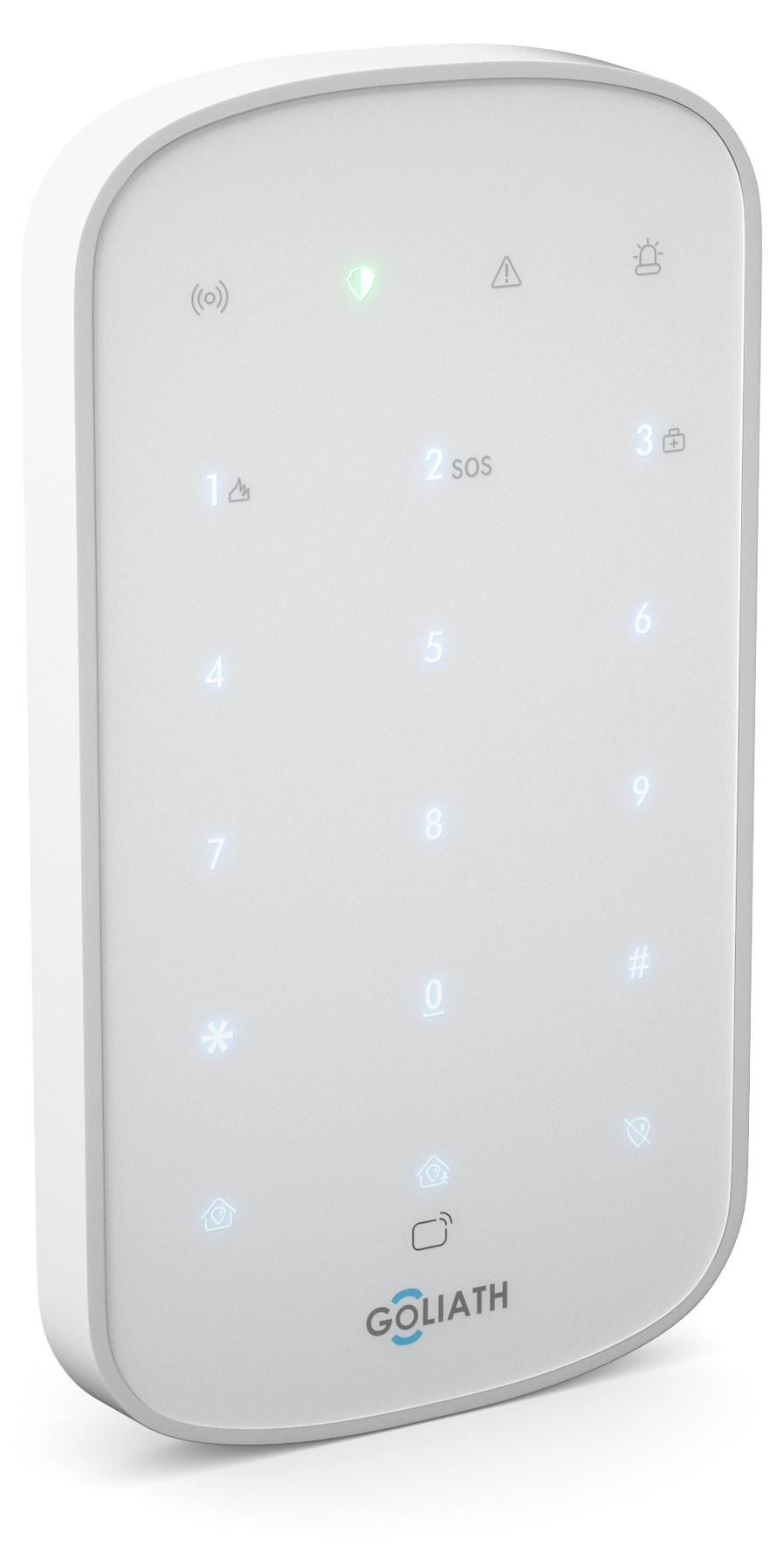 GOLIATH Basic Alarm | KeyPad | LED-Statusanzeige | Passwort oder RFID | Weiß | KeyPad