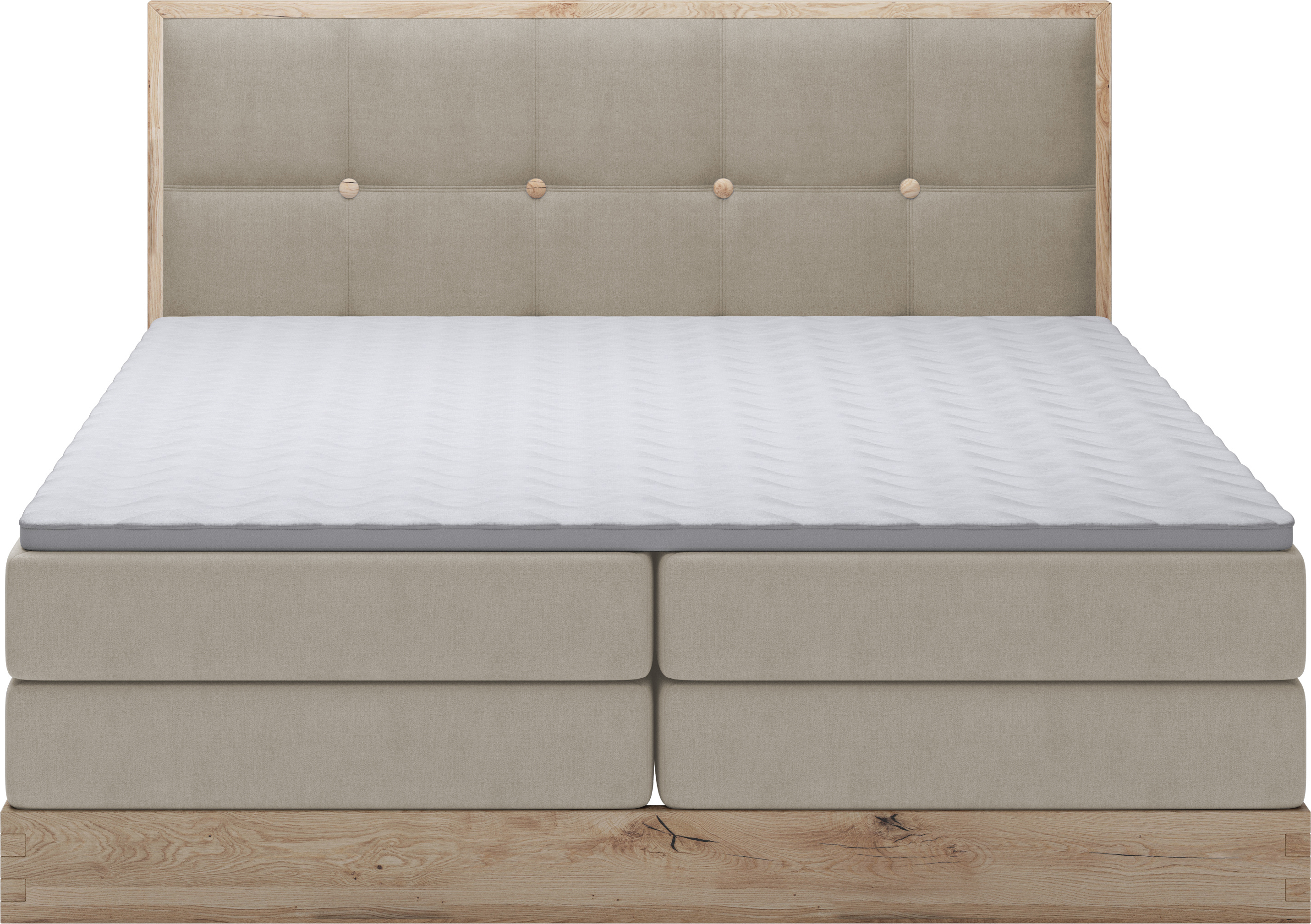 Schlafzimmer Bett Elegantes Polsterbett ELLI - Kontinentalbett Mit Hochwertigen Materialien, 181 cm Breite Und Praktischem Stauraum | 180x200 cm | Esche