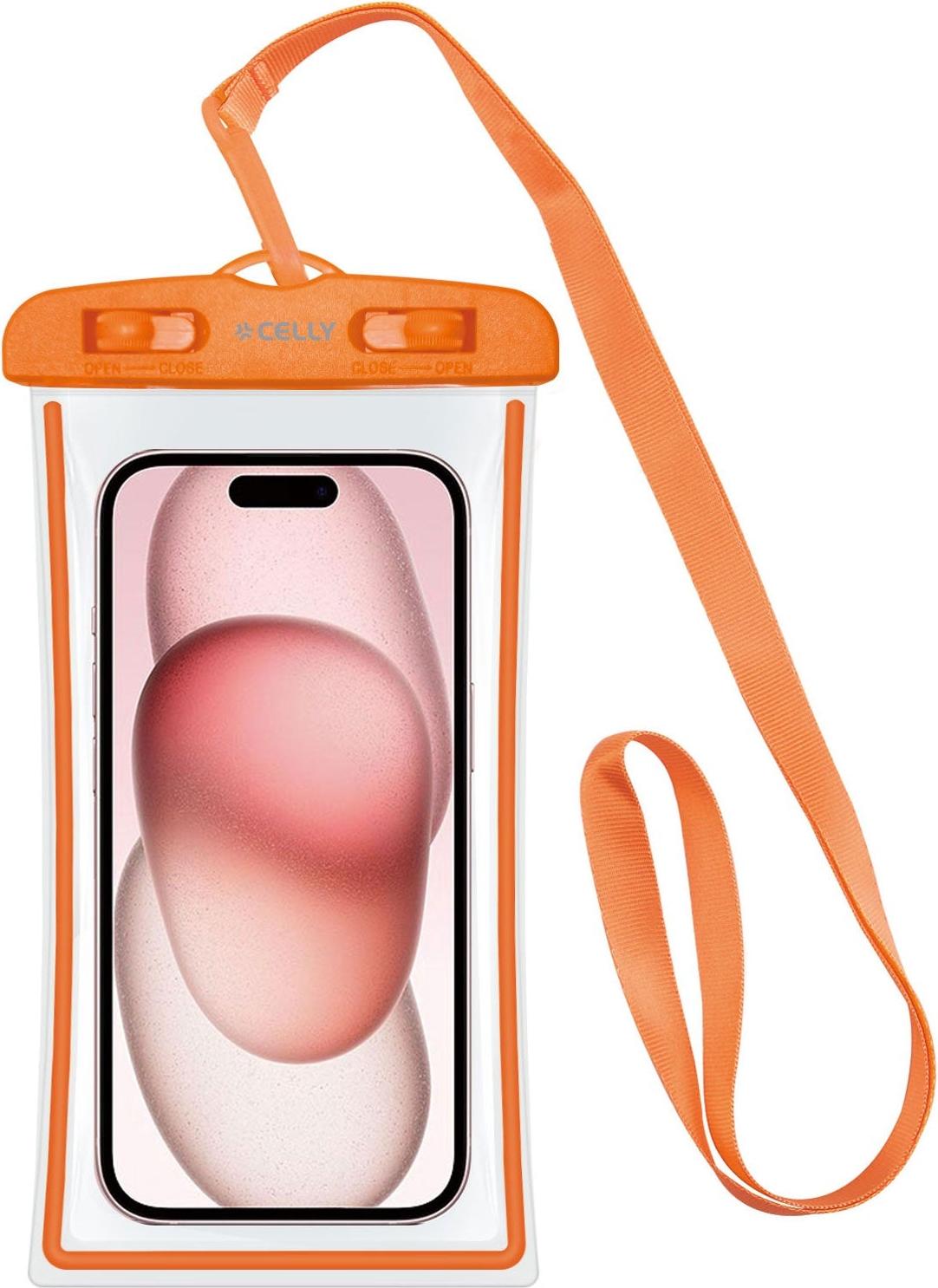 Celly Splashbag Wasserdichte Tasche IPX8 max 6,5" Orange 312694