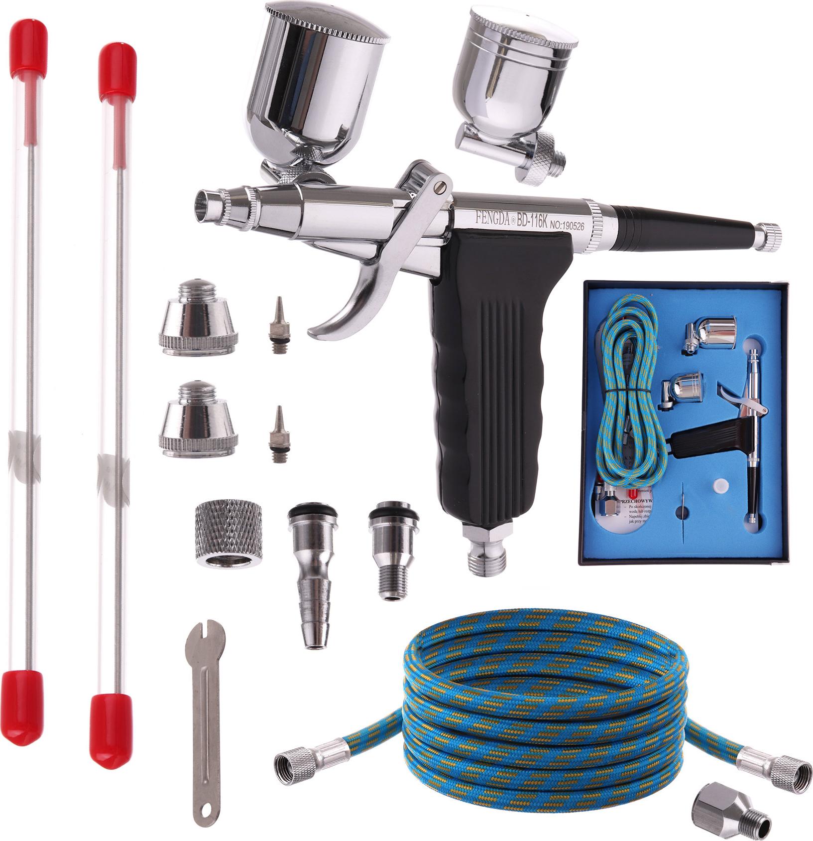Fengda Airbrush-Pistole 3 Düsen 0,2 0,3 0,5 Mm Malerei Modellierung 1,8 M BD-116K
