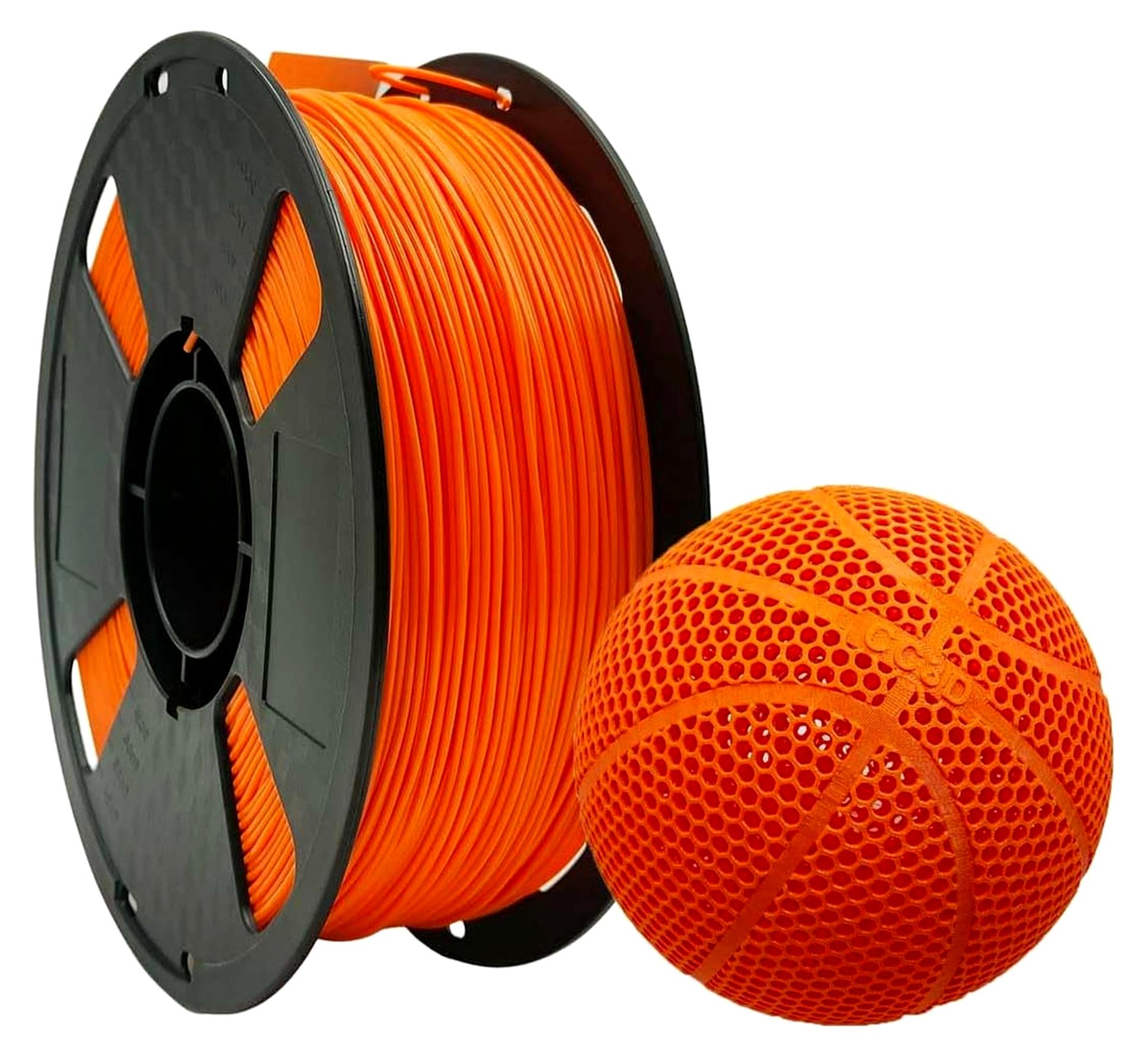 Markenlos TPE-Filament Orange 1,75mm 1KG für 3D-Drucker FDM 3D-Druckmaterialien Shore-Härte TPE 47D