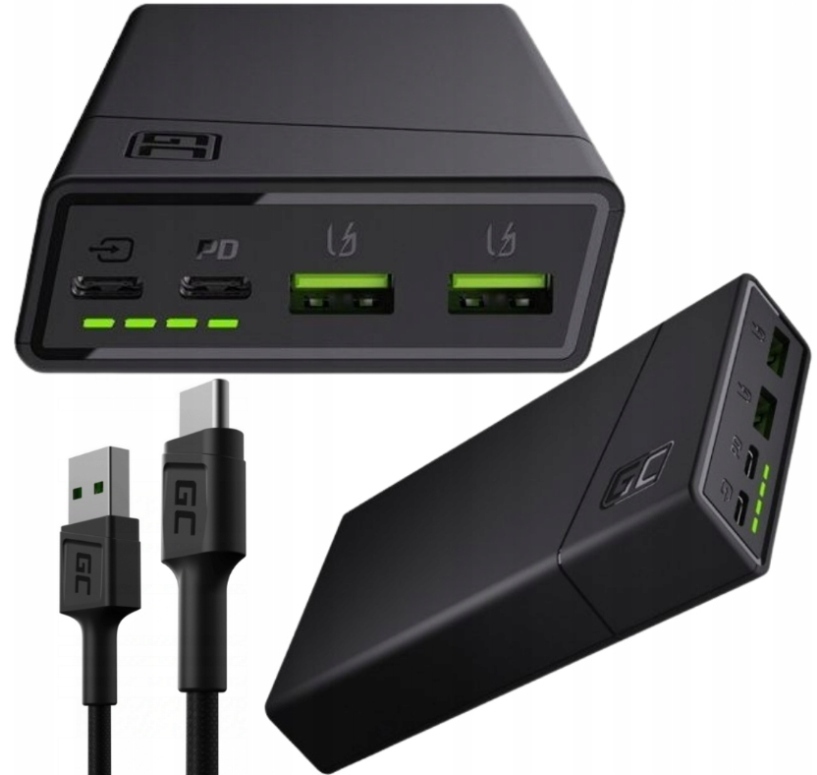 Powerbank Green Cell 20000Mah 2Xusb Usb-C Ultra Charge Schnellladung BELLA-B-0263