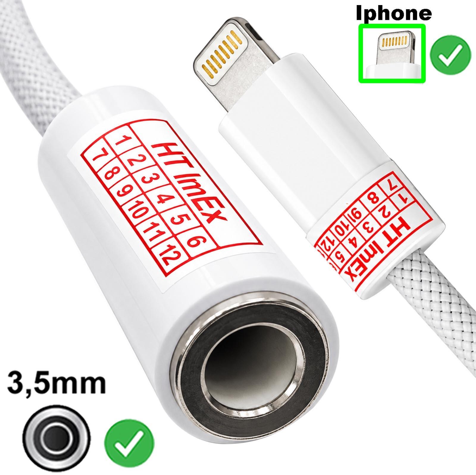 HT ImEx 8-Pin iPhone auf 3,5mm AUX Adapter Telefonieren möglich Audio Konverter