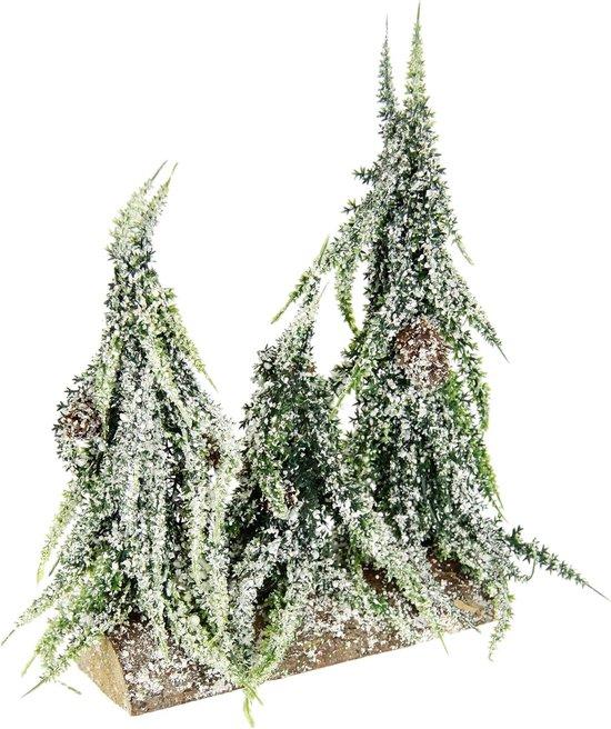 OEM Mini-Kunstkerstbaum mit Kunstschnee auf Holzfuß - Tischdeko-Kunstkerstbaum mit Kunstschnee 2026