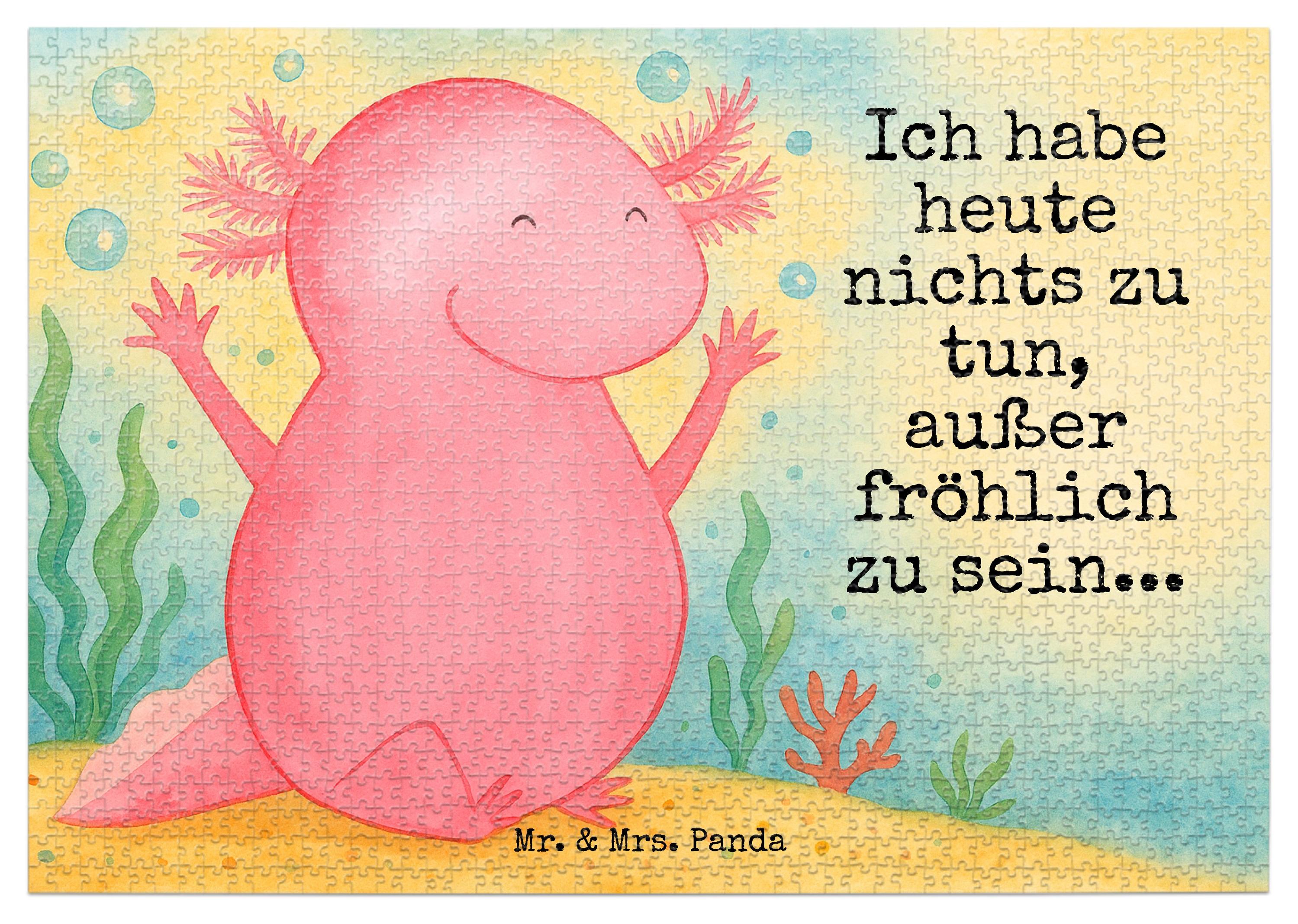 Mr. & Mrs. Panda Puzzle Axolotl Hurra Design 1500 Teile - Weiß - Geschenk, Lurch, Lurche, Freude, 1000, 2000, 300, Spaß, 500 PD-1925184-STANDARD