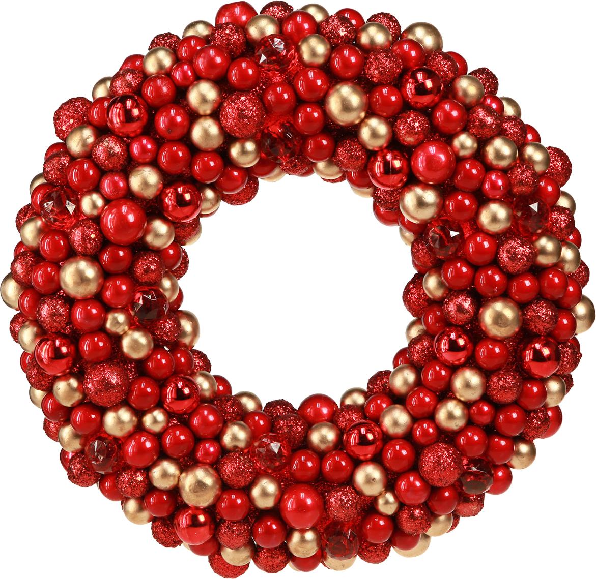 Viana Adventskranz Rot Gold Kugelkranz Weihnachtsdeko Ø33cm 029982