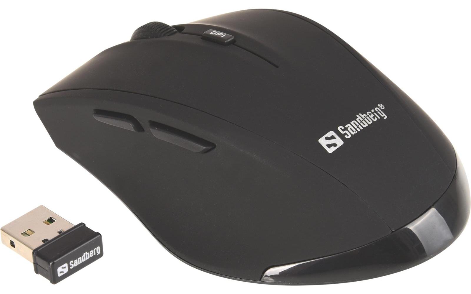 SANDBERG Pro - Maus - 5 Tasten - kabellos - 2.4 GHz - kabelloser Empfnger (USB) 630-06