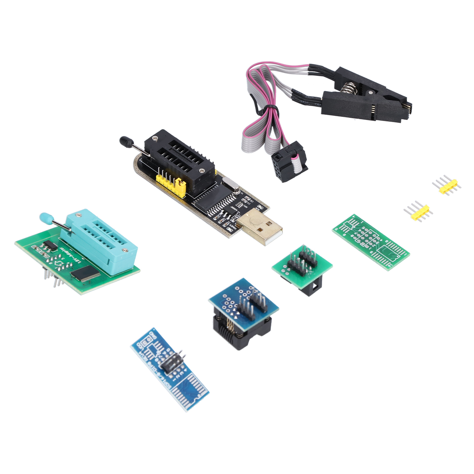 Cocosity Flash Chip Test Clip Set,Programmer Flash Set,Für SOP8 Adapter Board Set,SOIC SOP Flash Chip Test Clip Set,1.8V Adapter Board Set,Mainboard Zubehör