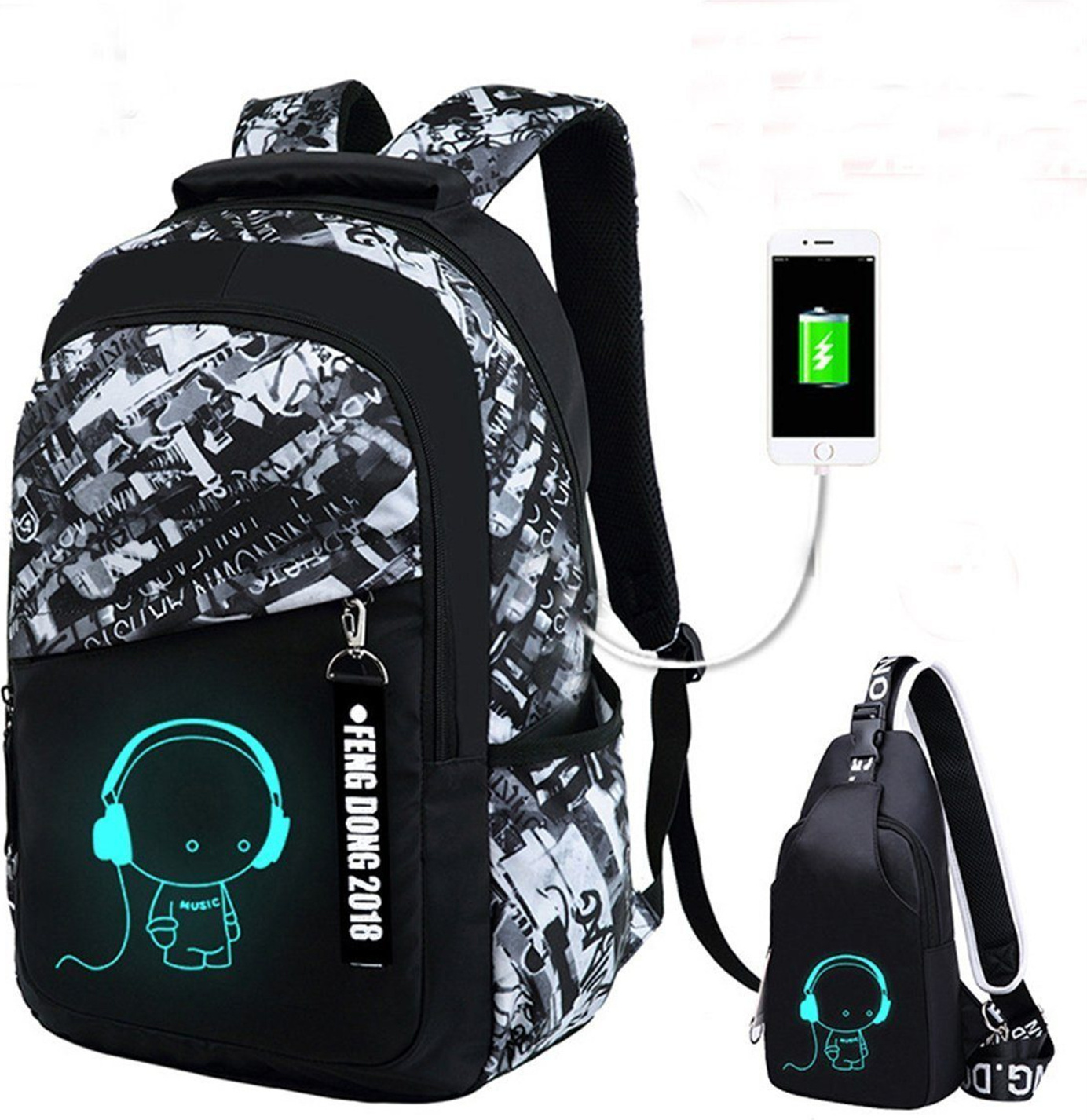 Xdovet Schulrucksack Schulrucksack, Schulranzen-Set (Schulranzen + kleiner Schulranzen)