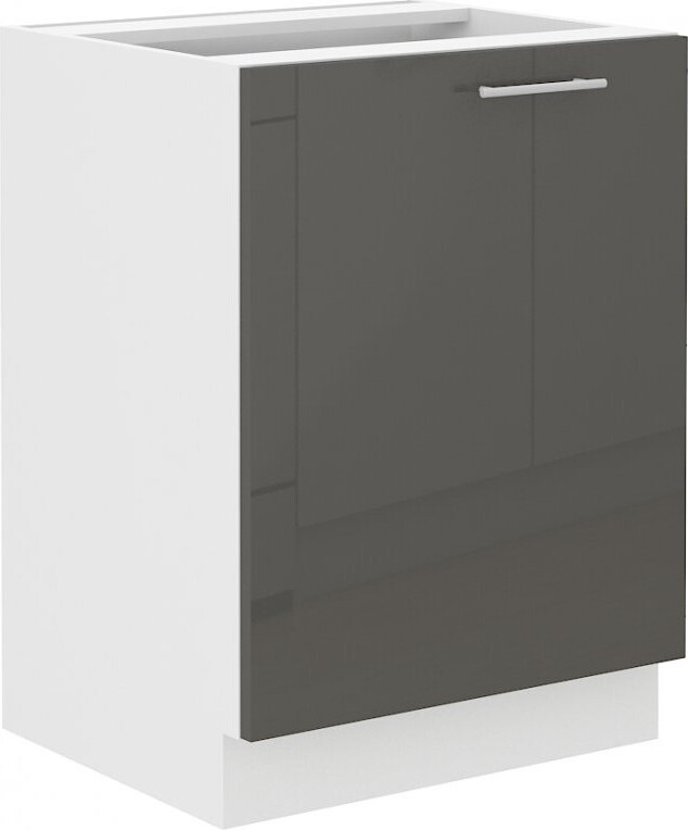 VENETI Eintüriger Unterschrank LAJLA – Breite 60 cm, Grau / Weiß 041-08-00827