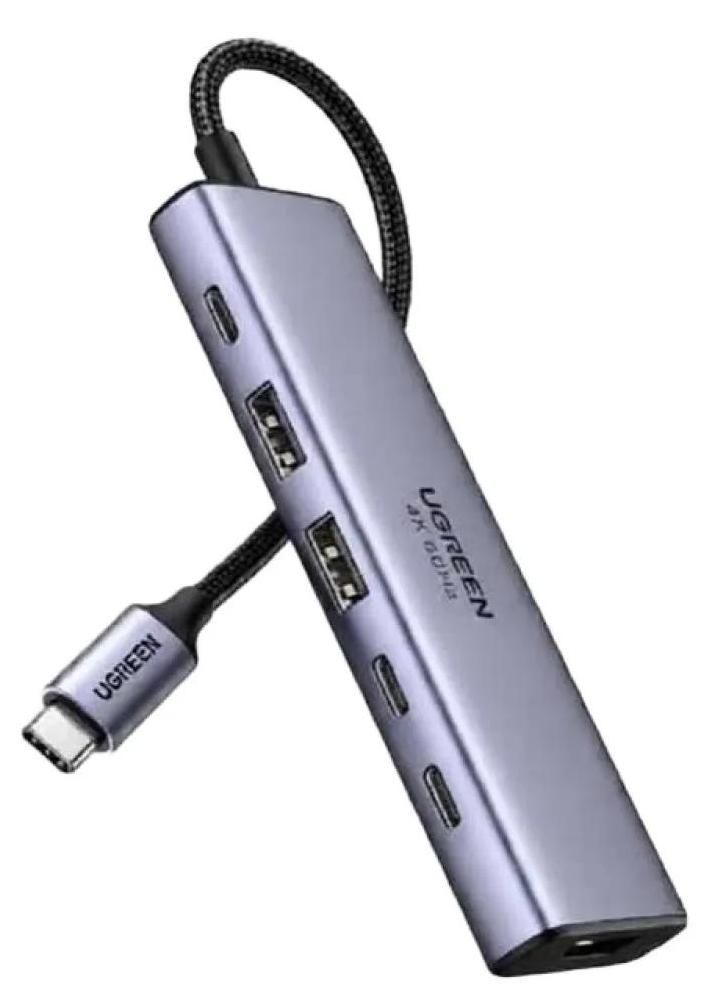 Ugreen USB-C Hub 6-in-1 HDMI - 2x USB-A 3.2 - 2x USB-C 3.2 - PD, Andocken, Dock, 100 W, Grau UG-35999