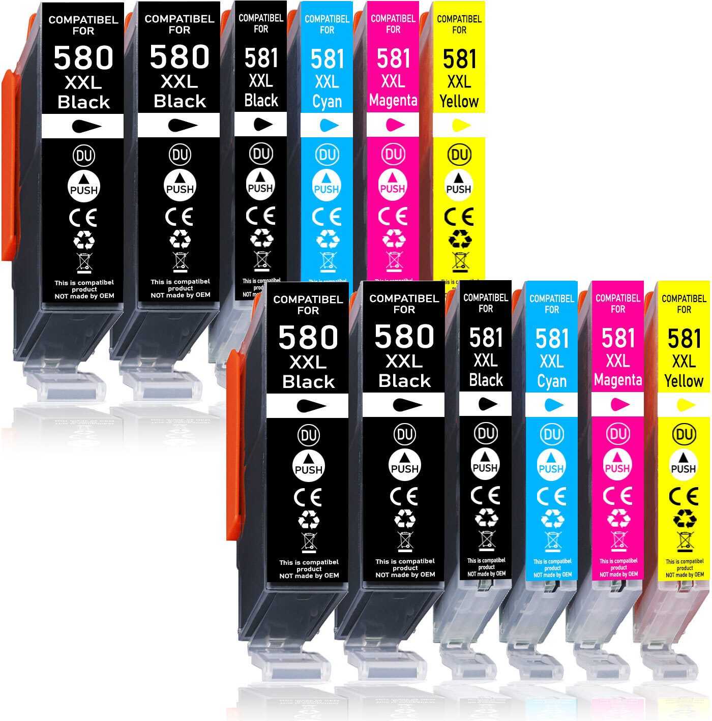 PGI-580XXL & CLI-581XXL Tintenpatronen Multipack – 10 Stück, Kompatibel Mit Canon Pixma TS/TR Serie