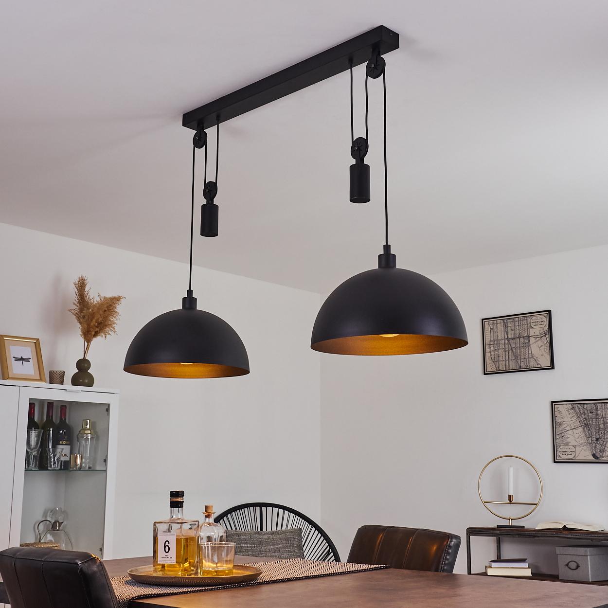 hofstein Cretajo »Cretajo« Hängelampe aus Metall in Schwarz im industrial Design H3540121