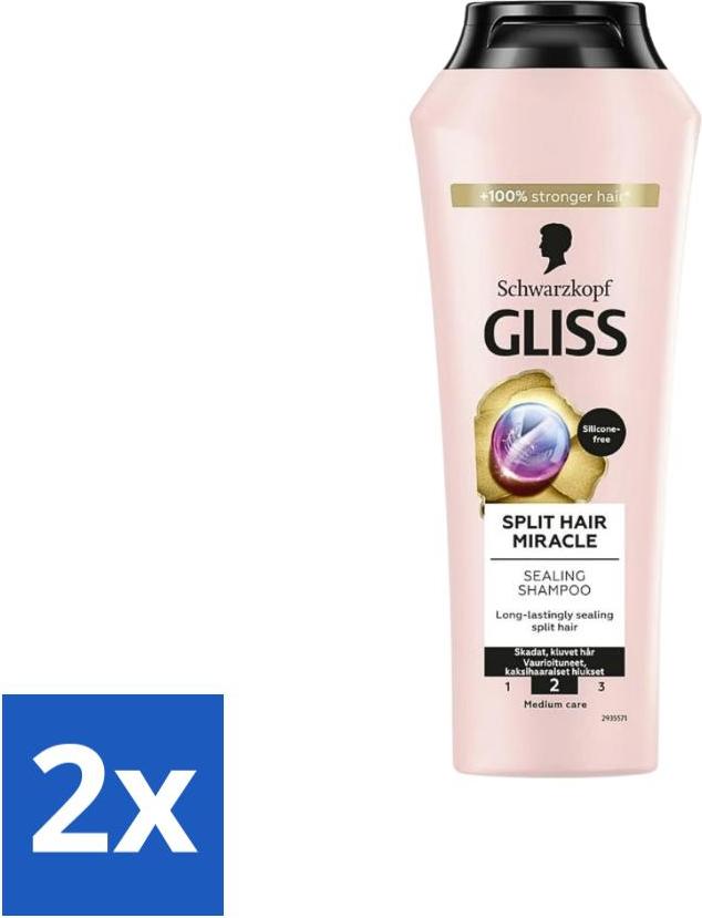 Schwarzkopf Gliss-Kur - Shampoo - Spliss Wunder - Repariert Spliss - 400 ml - Vorteilspack - 2 Stücke 872142
