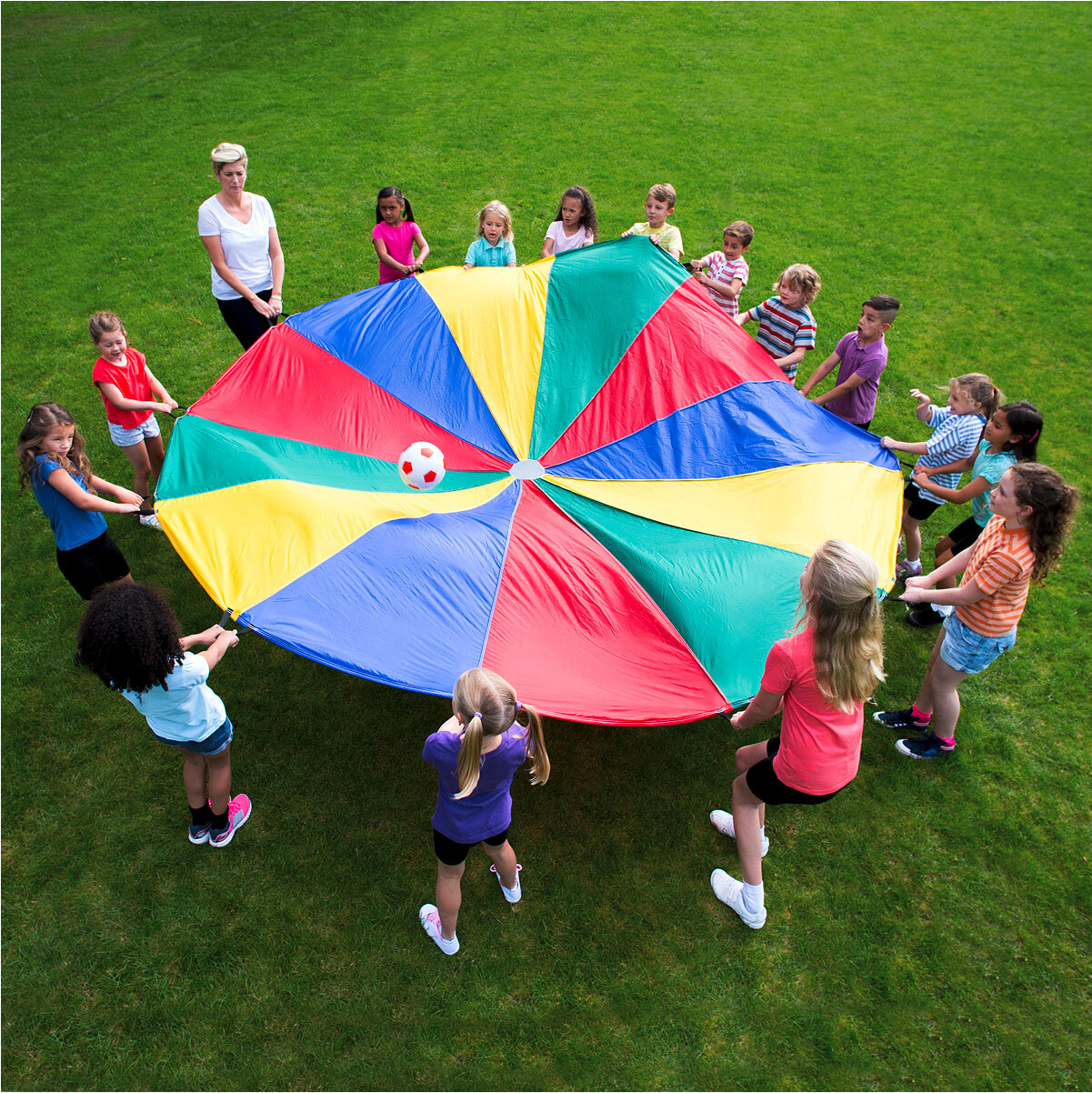 Sport-Tec Schwungtuch, Tuch Spiel Kindergarten Schule Turnen, Schwungtücher, ø 5 m 02044