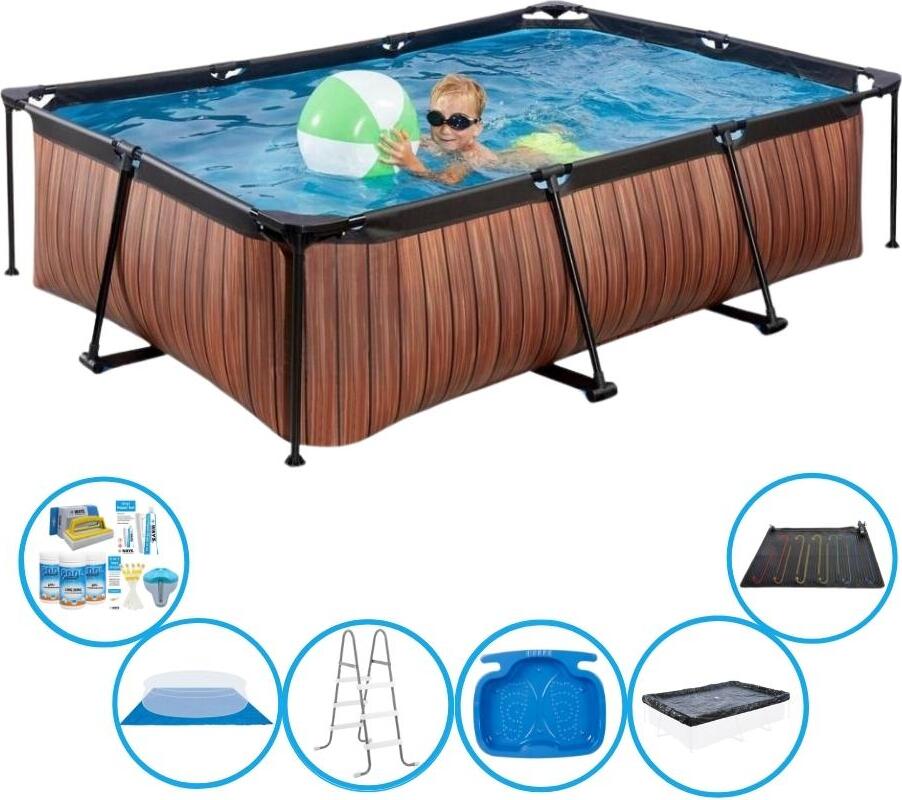 EXIT Schwimmbad Timber Style - Rámový bazén 220x150x60 cm - vrátane príslušenstva
