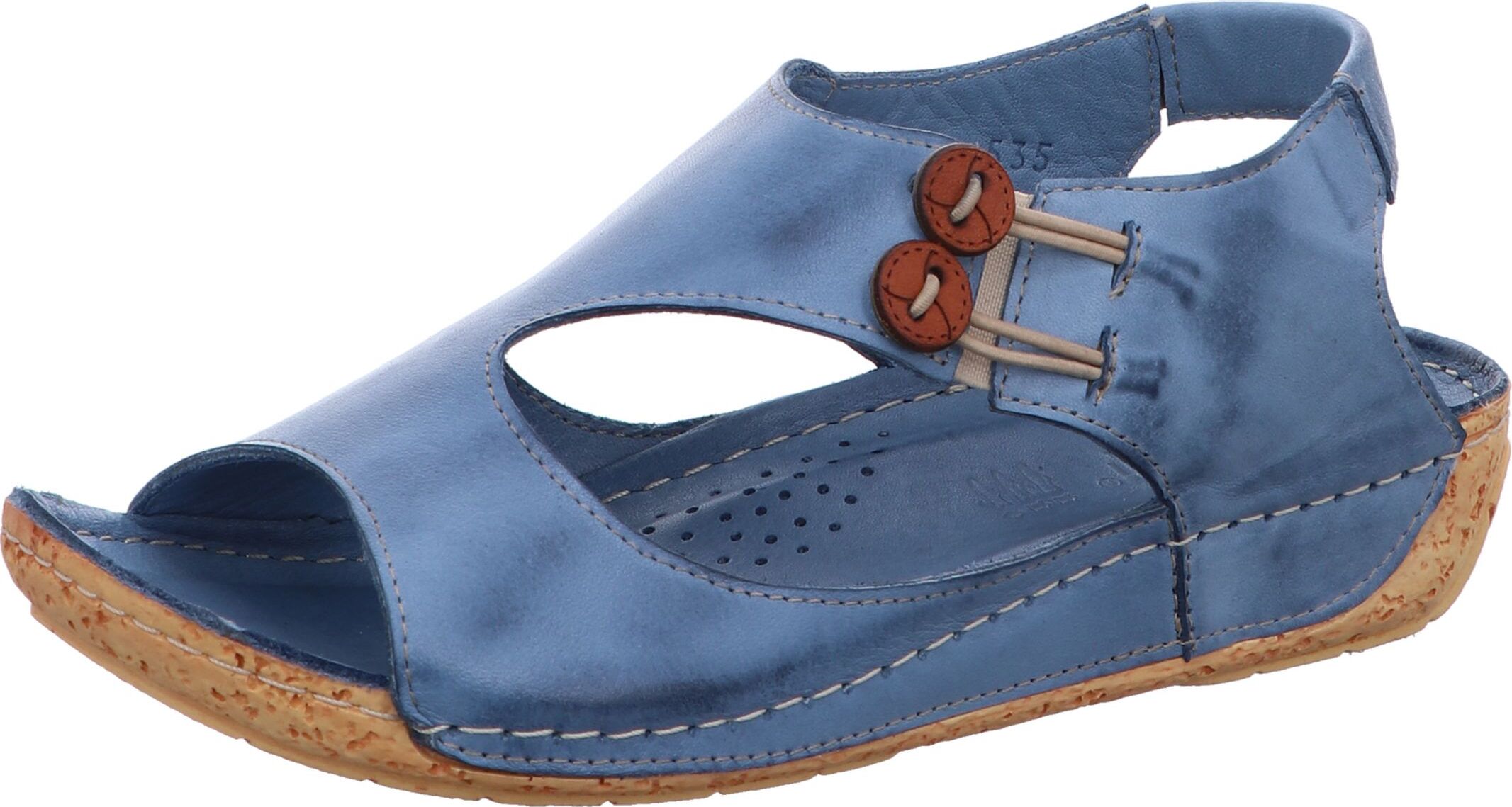 Gemini Damen Sandale Lederschuhe mit Elastikeinsatz 336069-02, Größe:41 EU, Farbe:Blau 336069_02_838_41