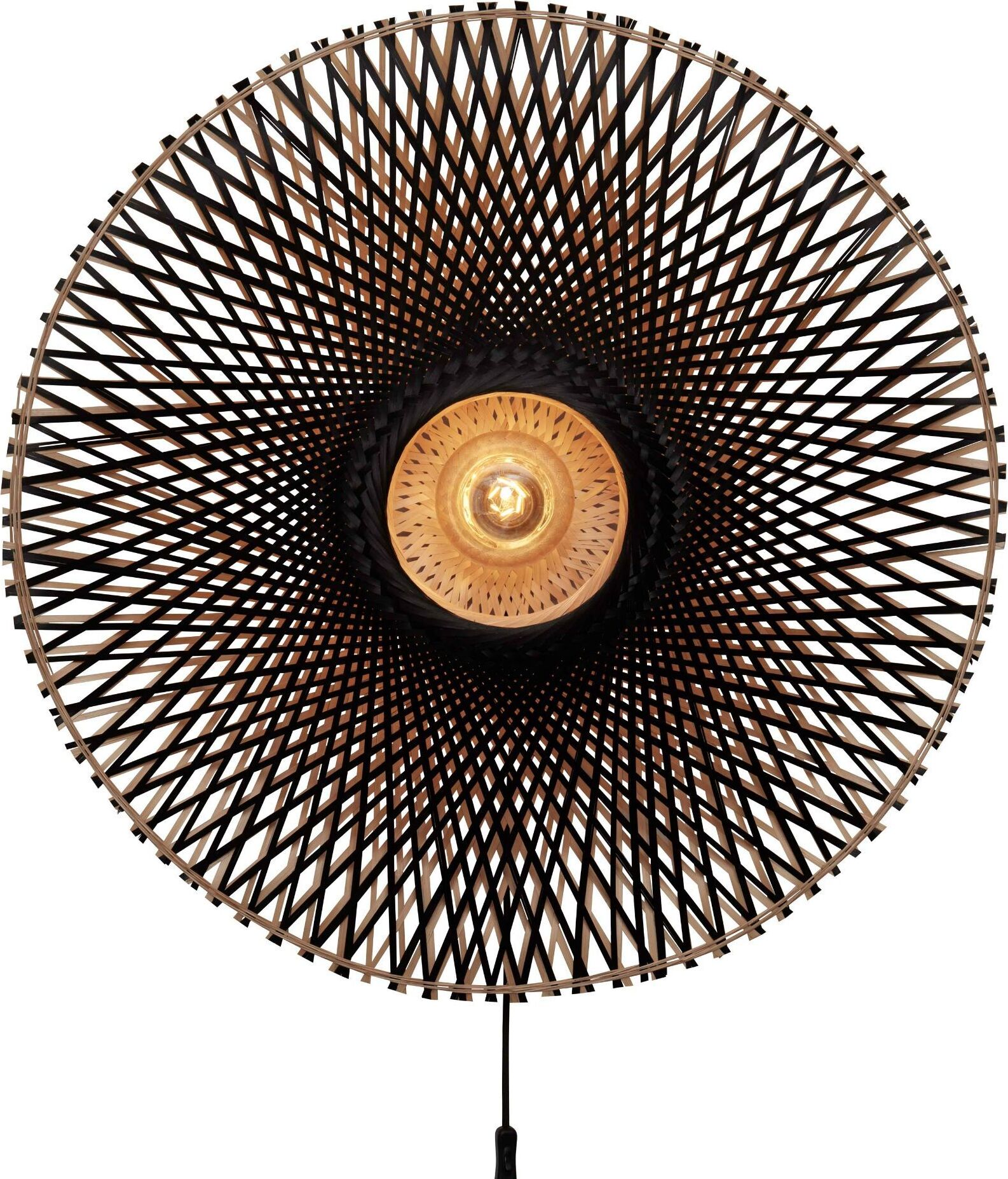 GOOD&MOJO - Wandlampe Kalimantan - Bambus/Schwarz - Ø87cm KALIMANTAN/W20/BNR