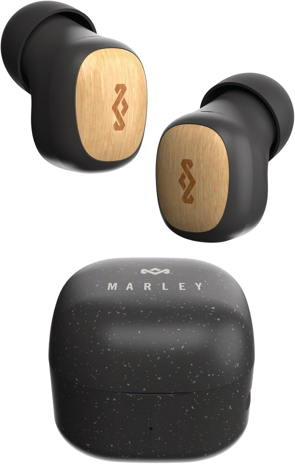 Marley In-Ear Bluetooth-Kopfhörer, 14 Stunden Wiedergabezeit, Mini TWS mit Ladecase, Nachhaltige Materialien Premium Audio-Erlebnis Lange Wiedergabezeit