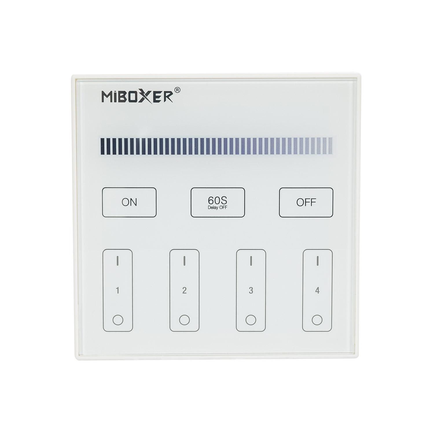 MiBoxer T1 LED-Wandsteuerung – 4 Zonen, 1-Kanal 2,4 GHz Touchpanel zum dimmen bei 230 V LED-T1