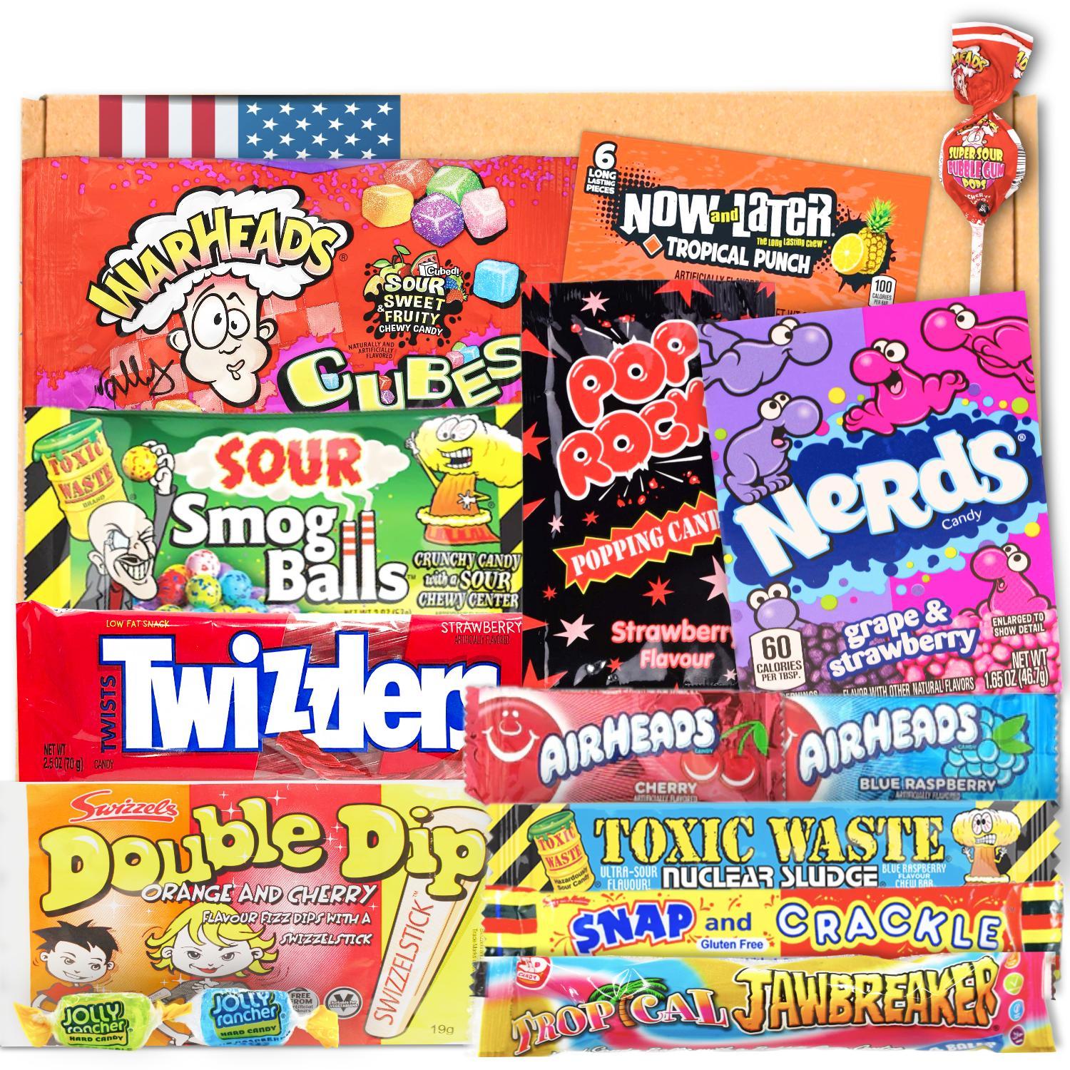 Candy & Bar Amerikanische Süßigkeiten Box | USA American Candy Box | USA Import | Geschenkbox zum Geburtstag | Süße Überraschung | Urlaubs Sweets | Candymix | Can