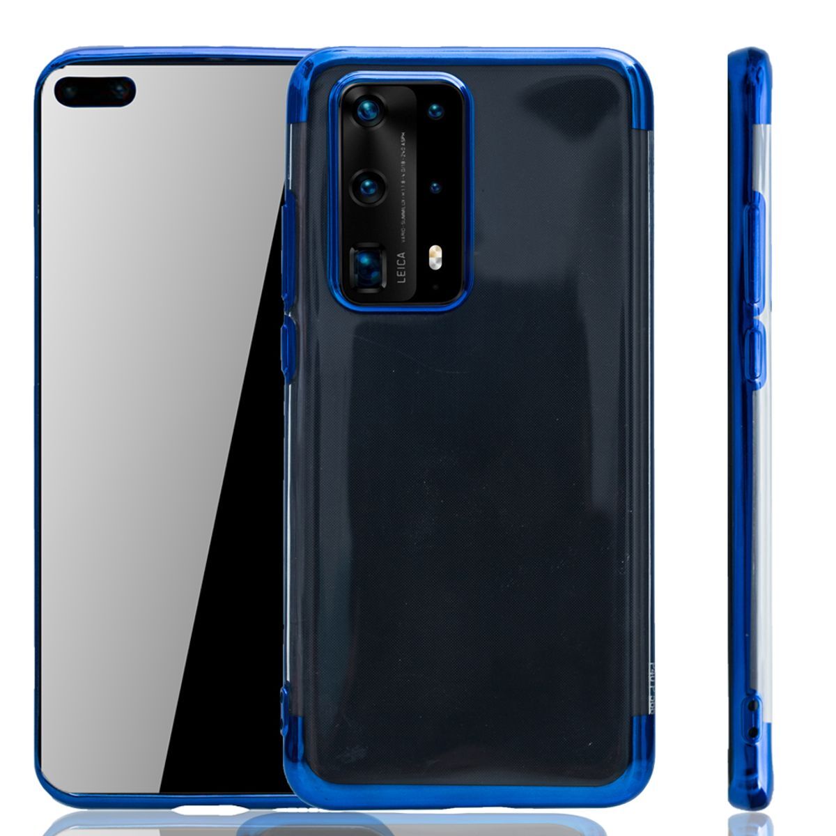 Puzdro na mobilný telefón pre Huawei P40 Pro Blue - číre - TPU silikónové puzdro Zadný kryt Ochranný kryt v transparentnej modrej farbe