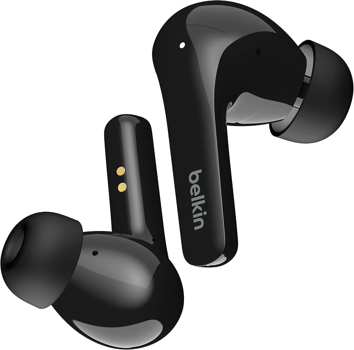 Belkin SOUNDFORM Flow True Wireless Noise-Cancelling-Kopfhörer, Bluetooth, spritzwassergeschützt, Schutzart IPX5, 31 Std. Betrieb, für iPhone, Galaxy, Pixel