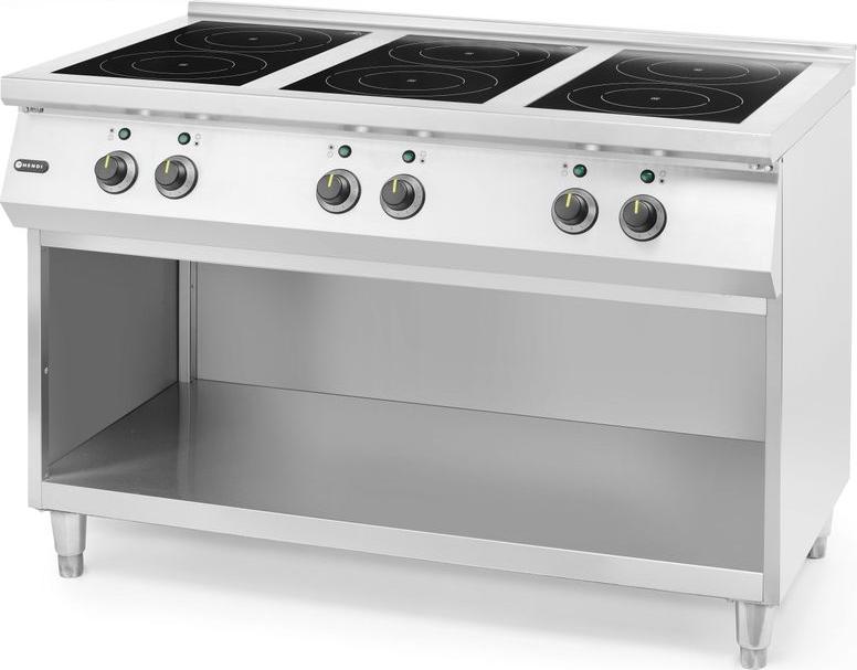 Indukčná varná doska so 6 varnými platňami, HENDI, 400V/25500W, 1200x700x(H)890mm