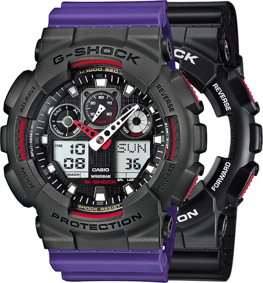 Zegarek Casio G-Shock SET GA-100-1A4ER + BEZEL 10467795 + PASEK 10498156 20BAR