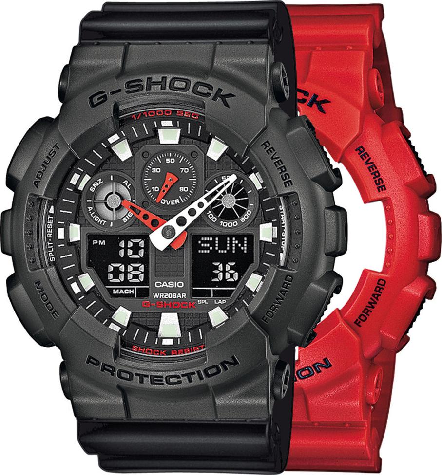 Casio G-Shock SET GA-100B-4AER hodinky + BEZEL 10467795 + BAND 10347688 20BAR