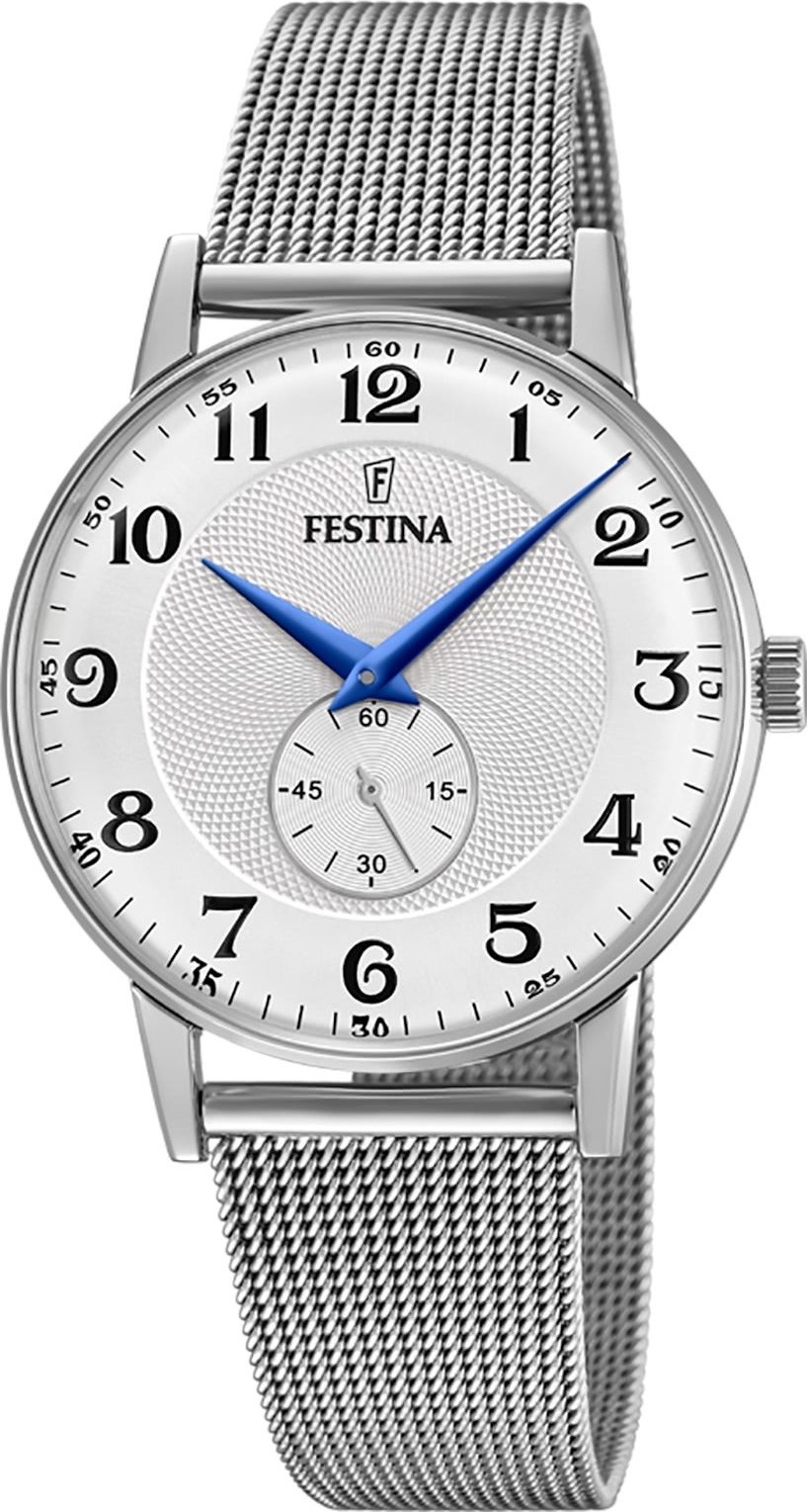 Pánske náramkové hodinky Festina z nehrdzavejúcej ocele strieborné ležérne D2UF20568/1