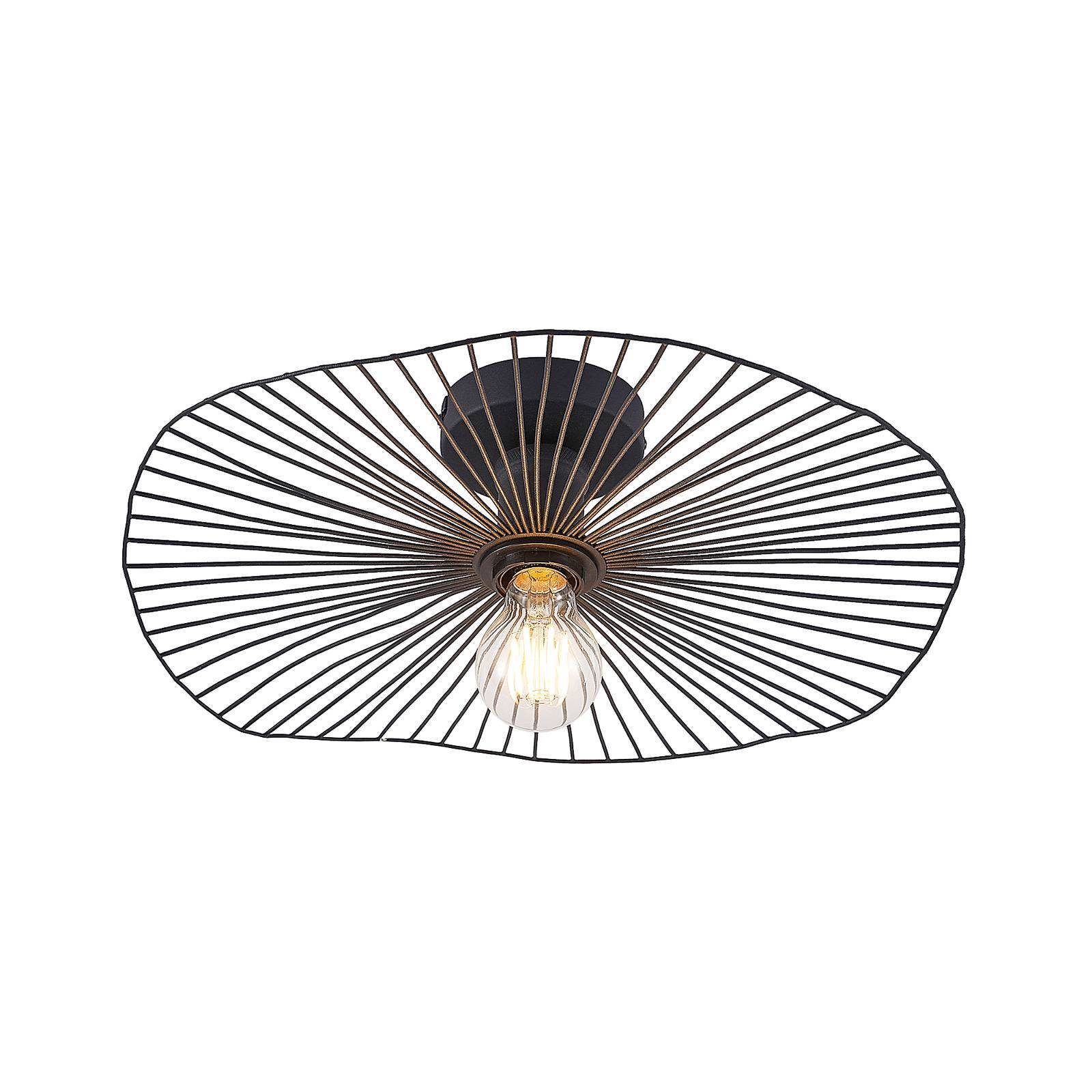 Lindby Deckenleuchte Ruota, schwarz, Metall, Ø 40 cm, E27 9626278