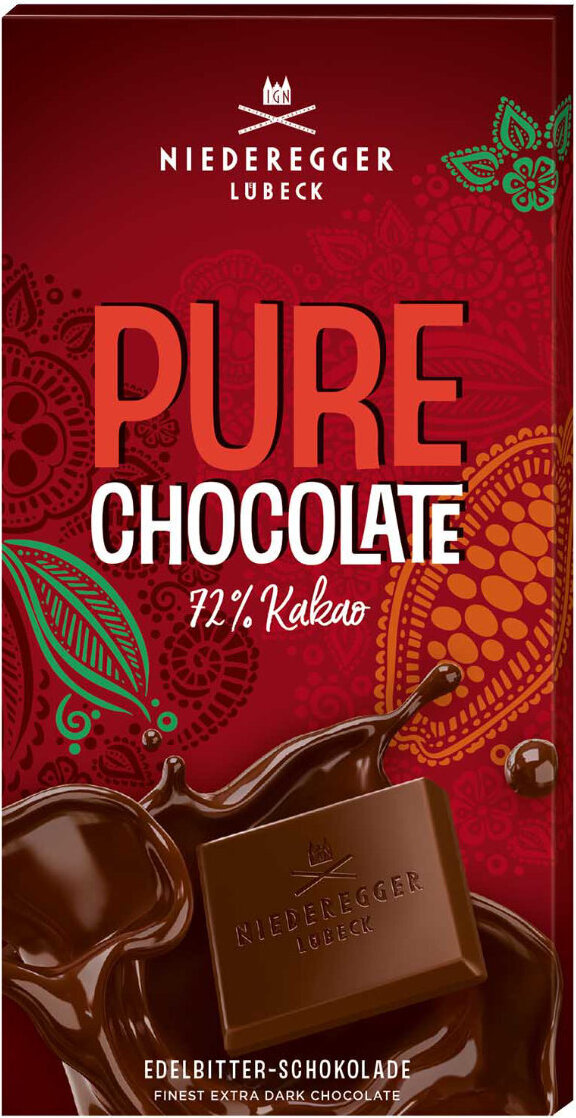 Niederegger Pure Chocolate Edelbitter Schokoladen Tafel 100g 833805
