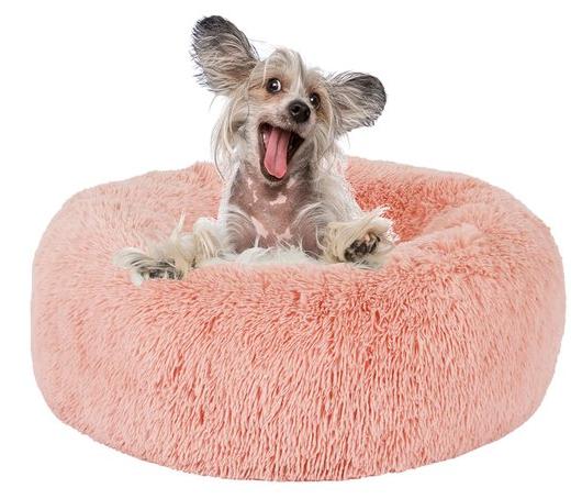 OEM Rundes Hundekissen, knuffiges Hundebett, 60 cm, rosa, waschbar 2026