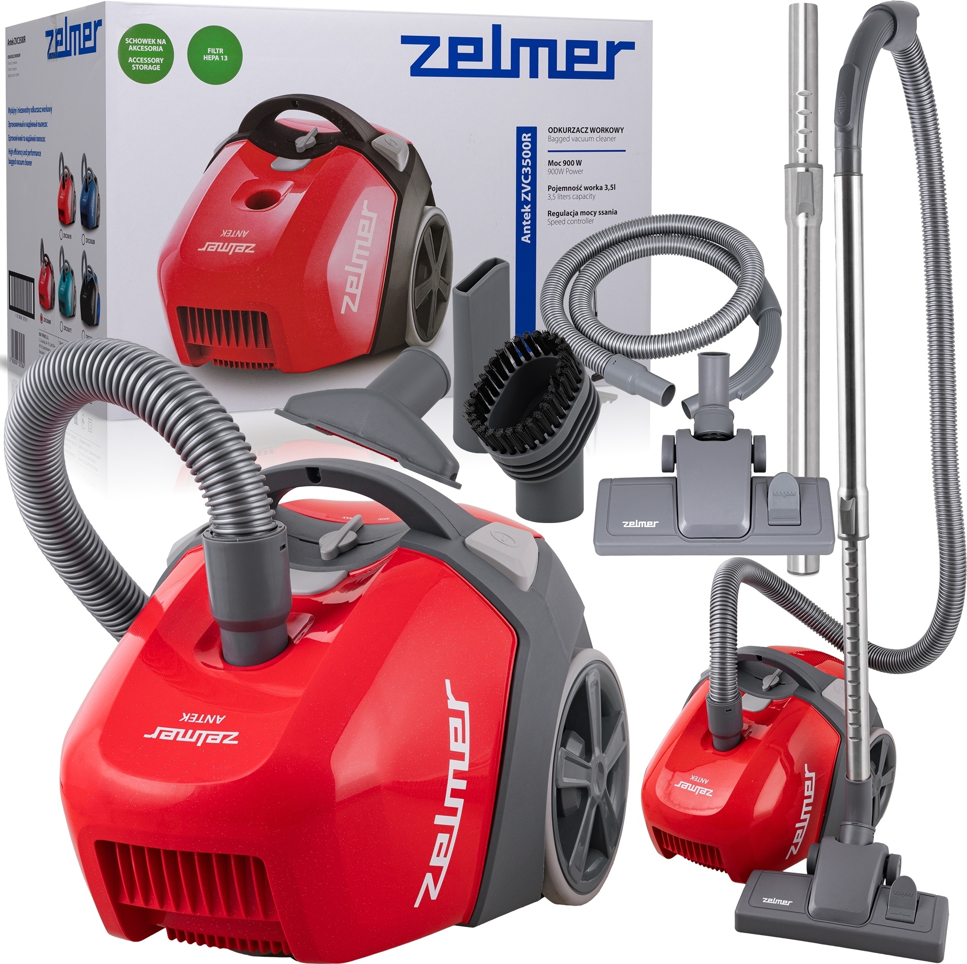 Zelmer Antek Tradičný Vysávač S Hepa Filtrom + Eko Nástavce 900W
