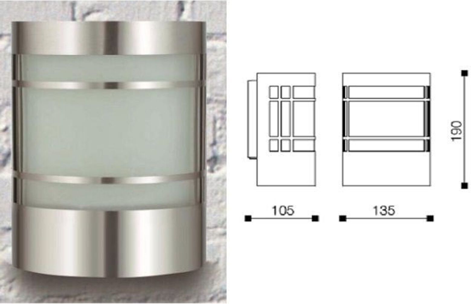 Gravidus EDELSTAHL Wandleuchte Außenbeleuchtung Garten g-1883