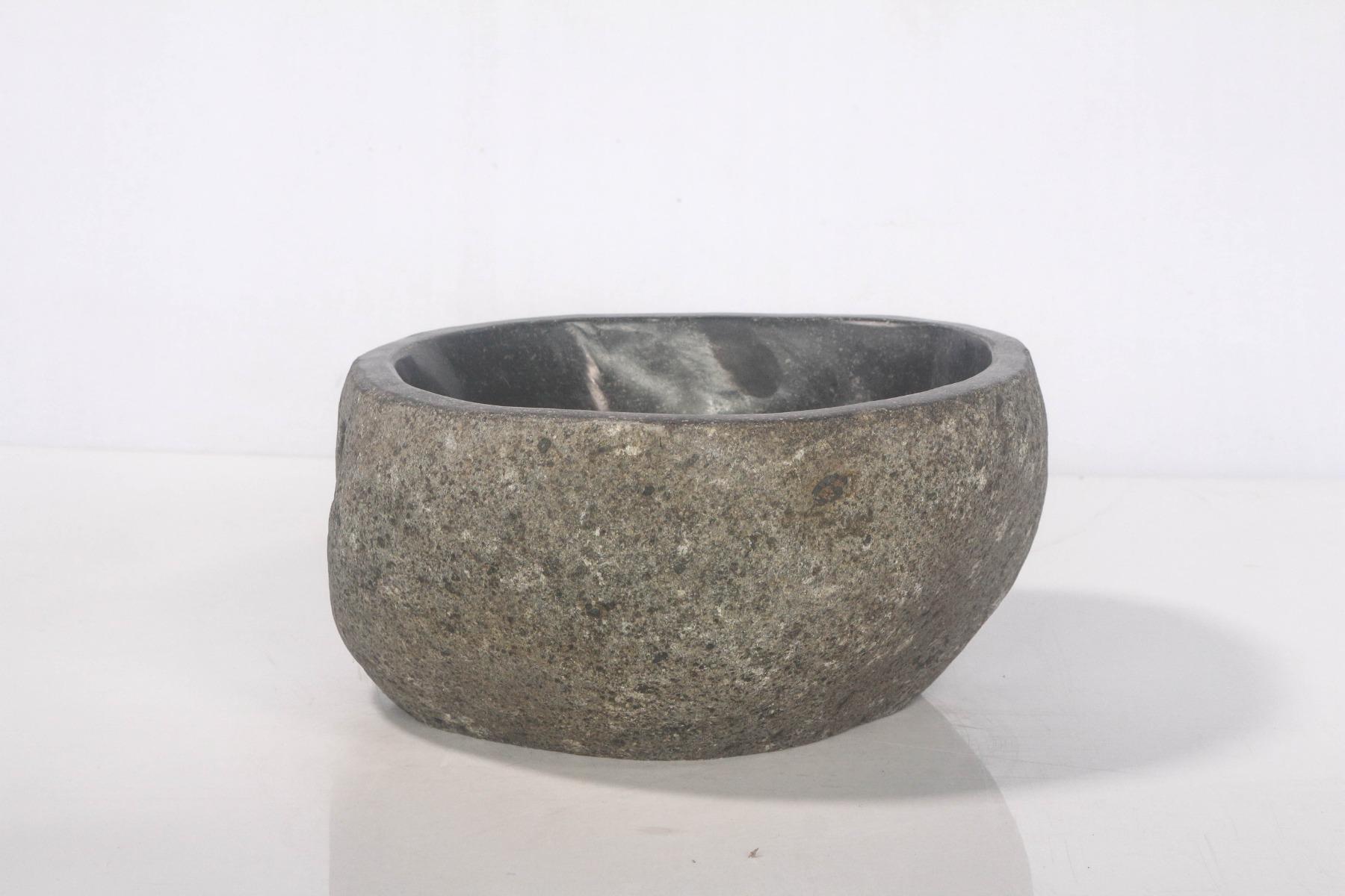 Teakea Waschbecken Naturstein DEVI-W21-450 27x30x15 cm, Aufsatzwaschbecken, Naturstein Waschschale für Bad & Gäste WC