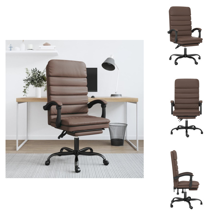 vidaXL Kancelárske kreslo s masážnou funkciou hnedá Imitácia kože - Kancelárske kreslá
