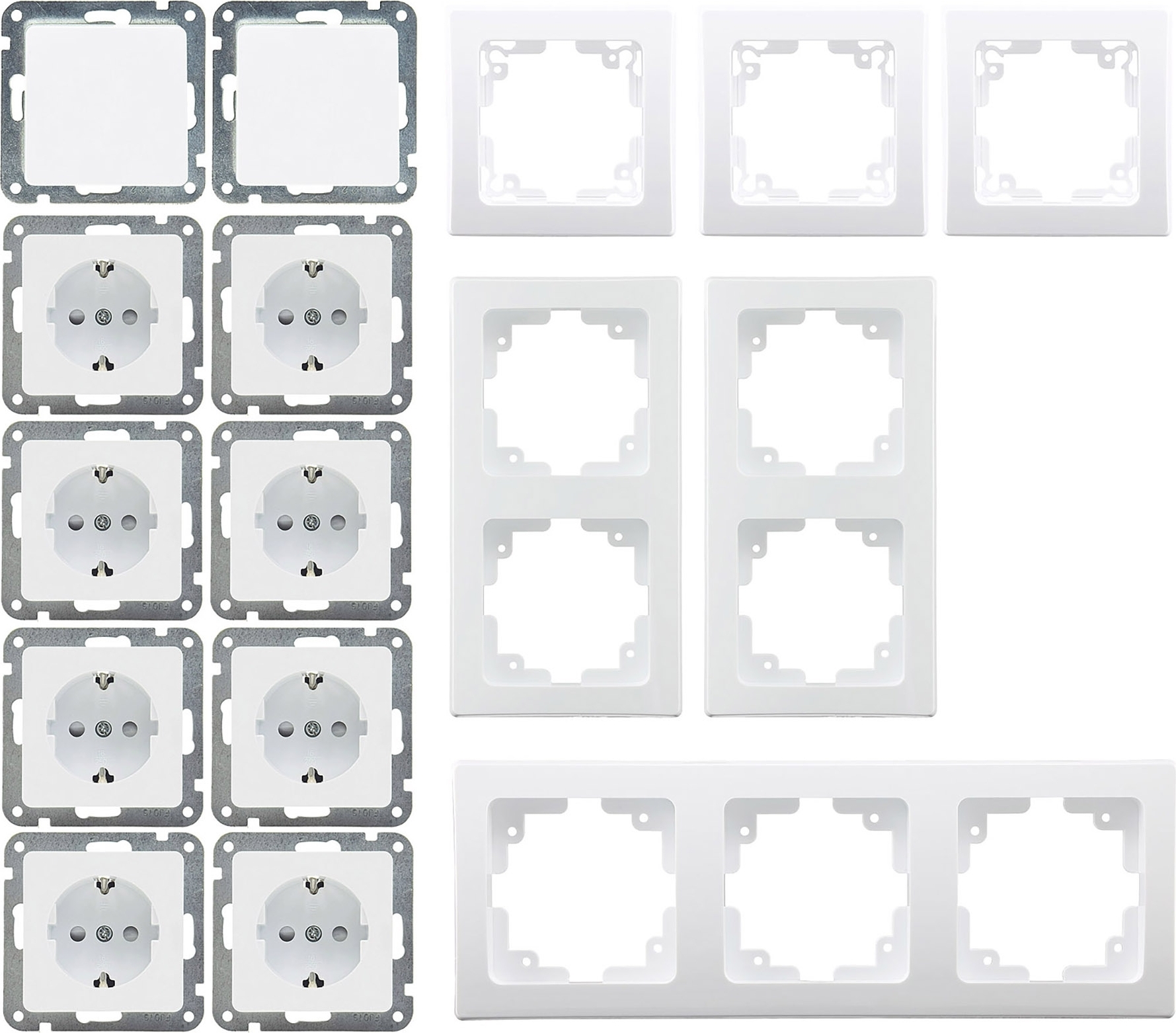 Set di prese Chilitec DELPHI + interruttore + telaio 250V