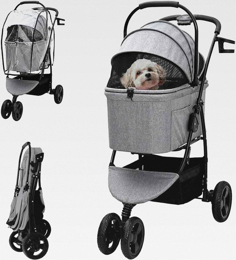 Markenlos Faltbarer Haustierwagen Verstellbar Grau 78 x 54 x 101 cm,Tier- & Haustierbedarf,Haustierbedarf,Pet-Stroller,Grau,9.02 KG,42012441