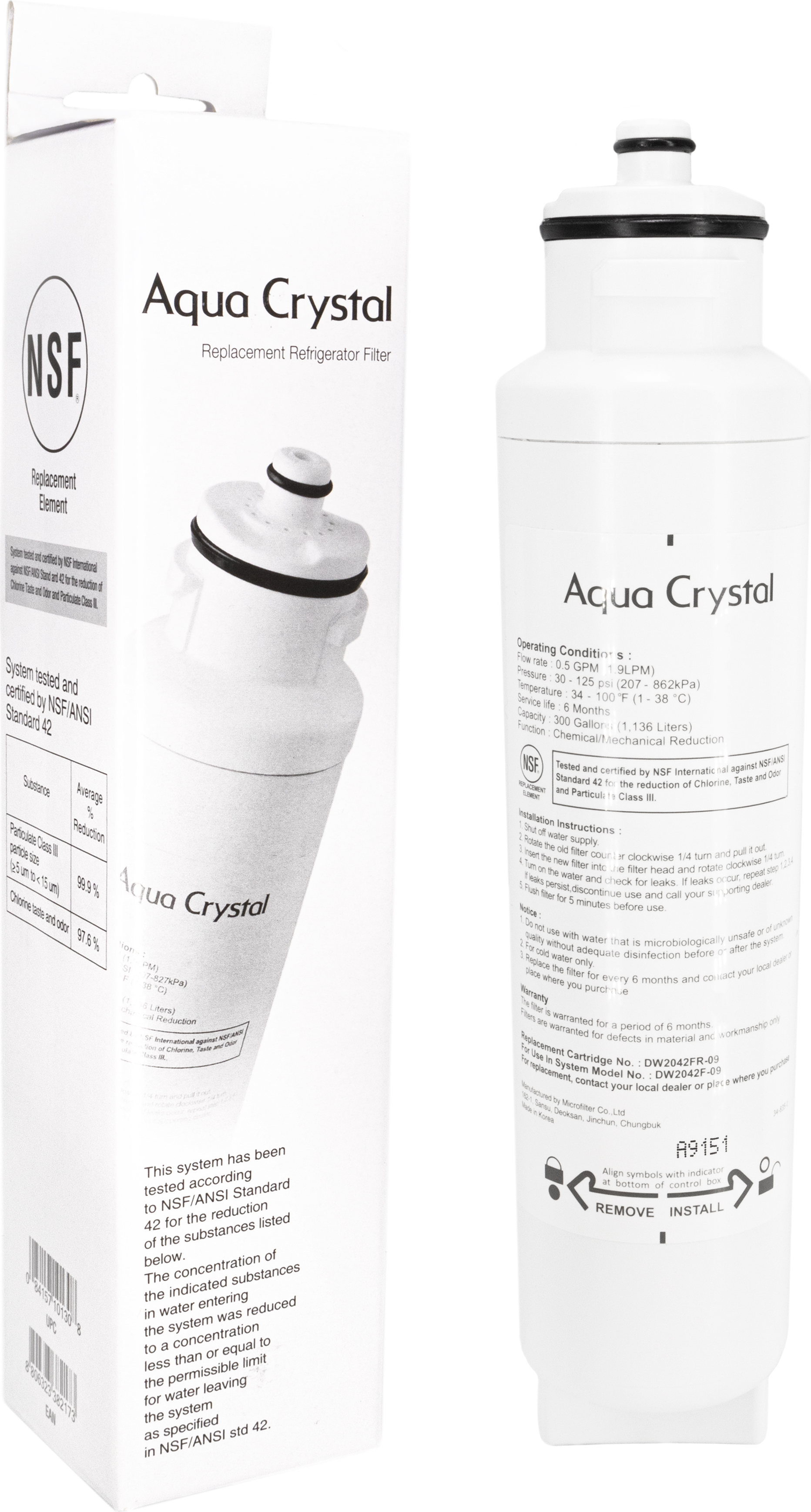Daewoo AquaCrystal Wasserfilter DW2042FR-09 für SBS Kühlschrank - Wasserfilter für Daewoo Side-by-Side Kühlschrank - Kühlschrank Wasserfilter DAEW-AqCryst