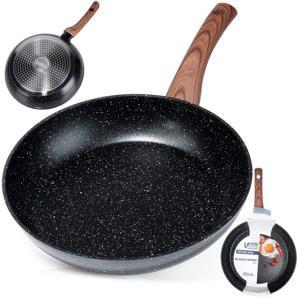 Vilde Granitpfanne Bratpfanne Pfanne aus Granit BLACK&WOOD 26 cm