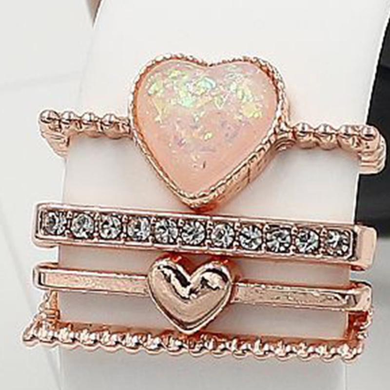 Smartwatch dekoratívne krúžky srdce zlaté kovové sada 4 21mm príslušenstvo