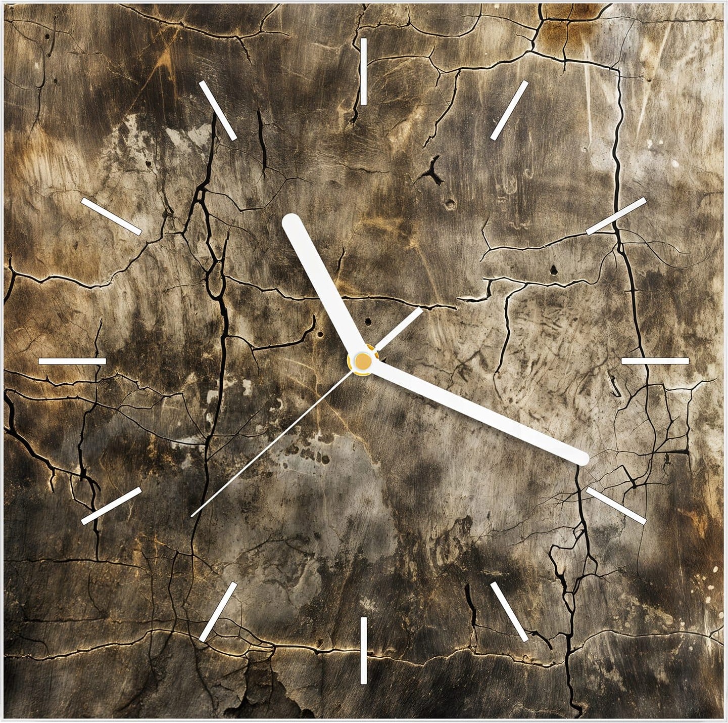 Primedeco Wanduhr aus Glas mit Motiv Abstrakte Verwitterung- 30 x 30 cm - inkl. Aufhängesystem