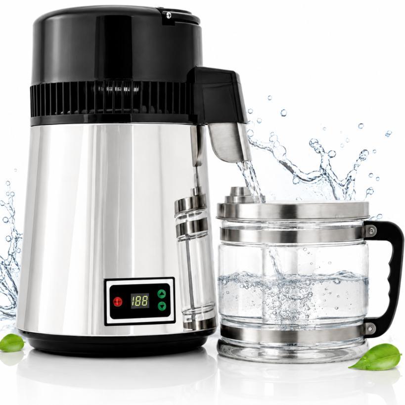 Calissimo Wasserdestilliergerät 4L DW004 Elektrisch mit Luftkühlung - 4000 ml Destilliergerät für Wasser aus Edelstahl