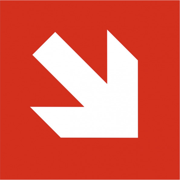 MBS FIRE Schild Richtungspfeil schräg ISO 7010