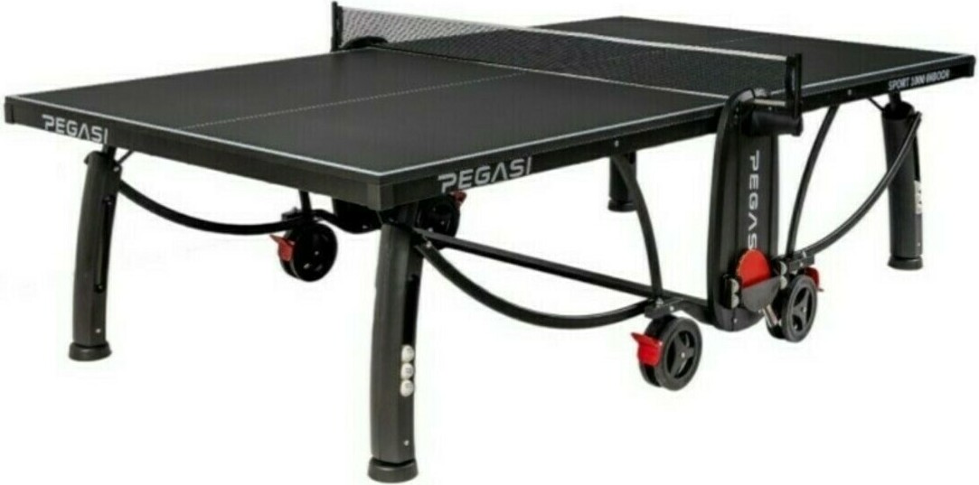 Pegasi Tischtennisplatte 1000 - Indoor Tischtennis - Tischtennistisch - Tischtennistisch Klappbar - Tischtennisplatte Indoor - Faltbare tischtennisplatte - Table Tennis - Table Indoor - Schwarz PEG-T1000IN-BLACK