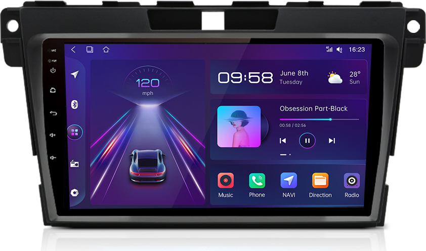 Awesafe DAB+ radios mit NAVI für Mazda CX-7 2008-2015 GPS 9''android12 WIFI USB SWC BT RDS 1+32G M89D.MAZDA.CX7