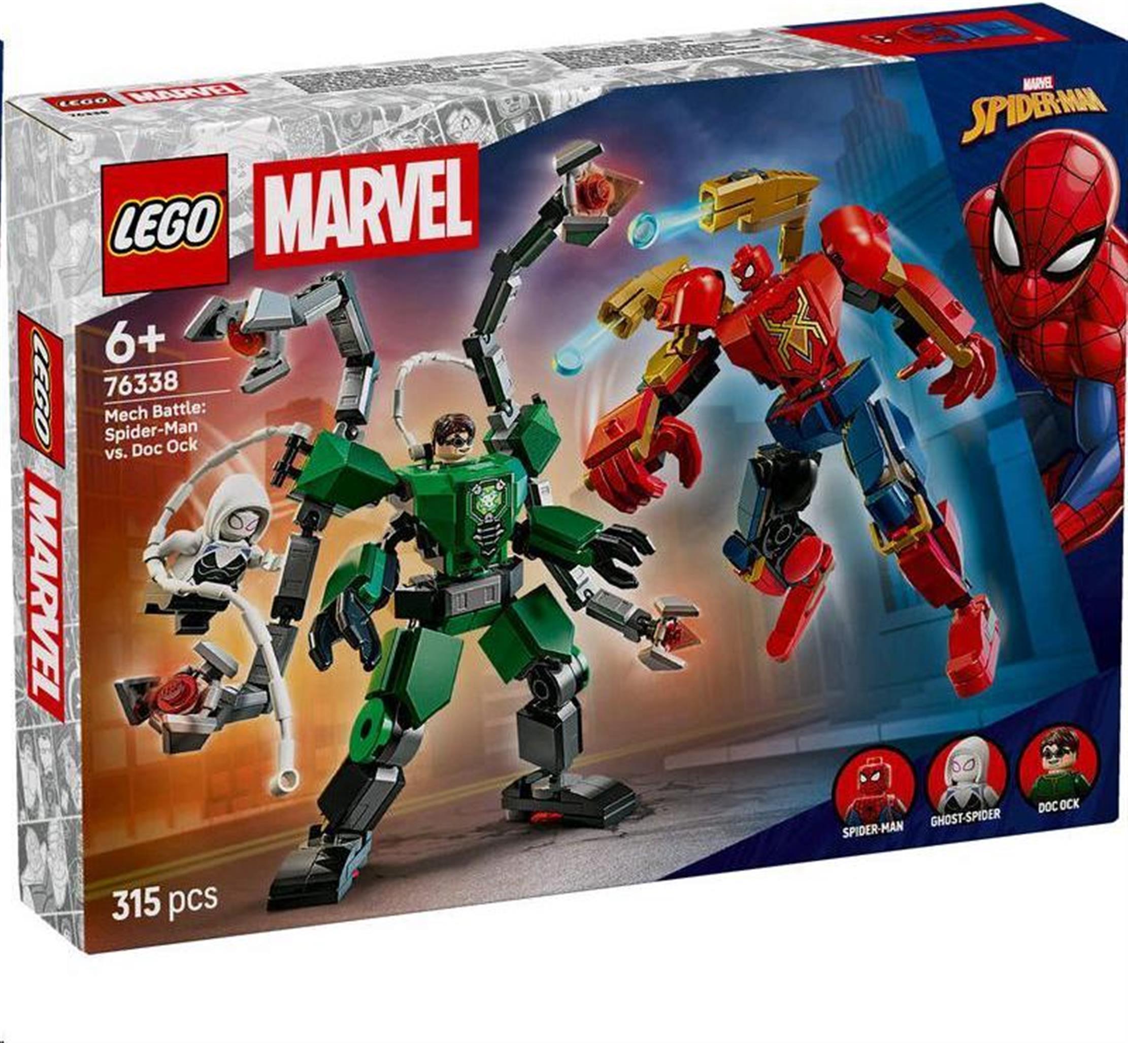 LEGO Marvel Bitka robotov: Spider-Man vs. Doc Ock, Stavebnica, 6 rok / roky, Plast, 315 kusov, 332 g