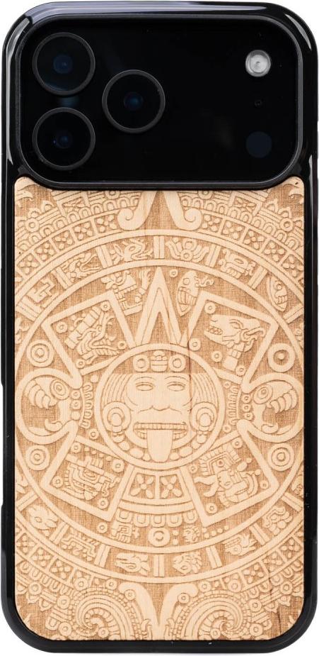 Holzhülle für iPhone 17 Pro Max, Bewood Aniegre Aztekischer Kalender